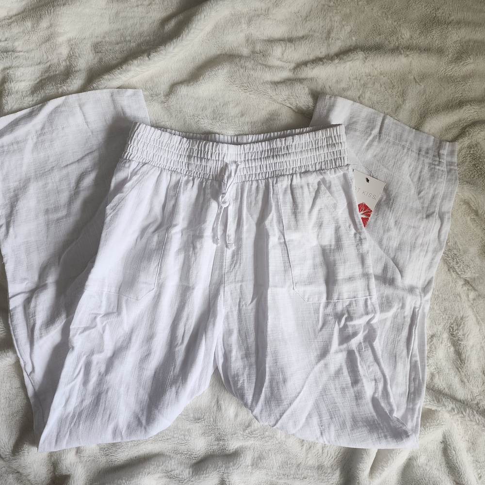 Hot Kiss White Cotton Pants